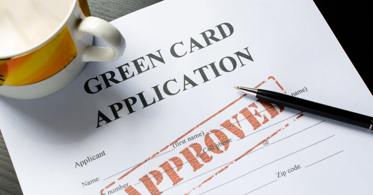 photo of green card application