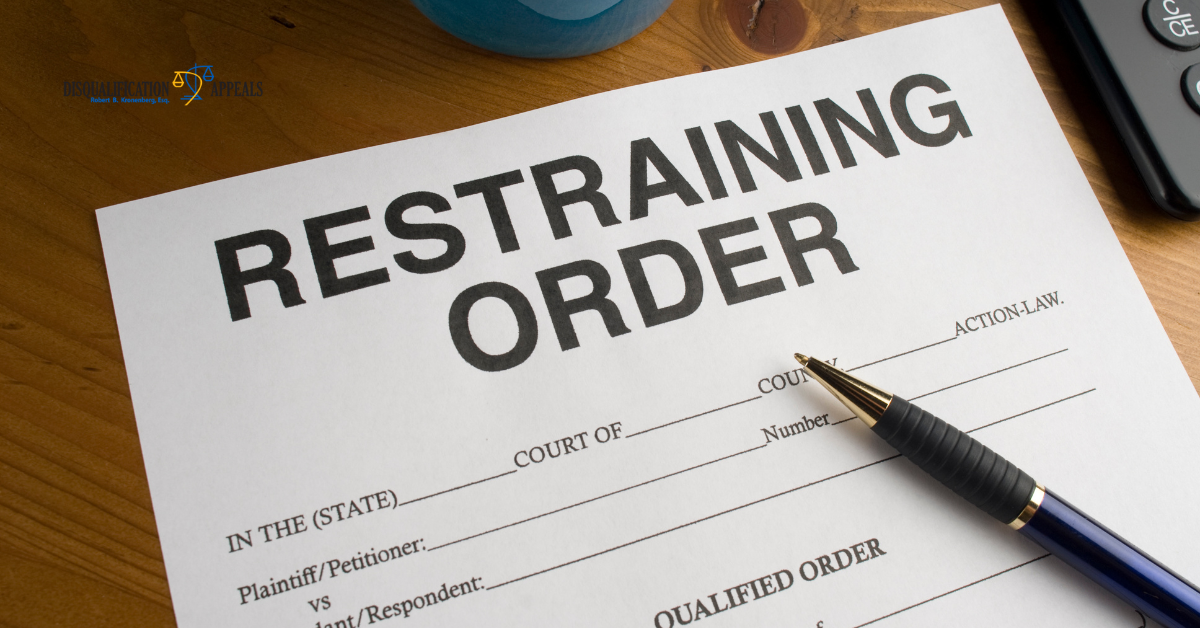 A restraining order form