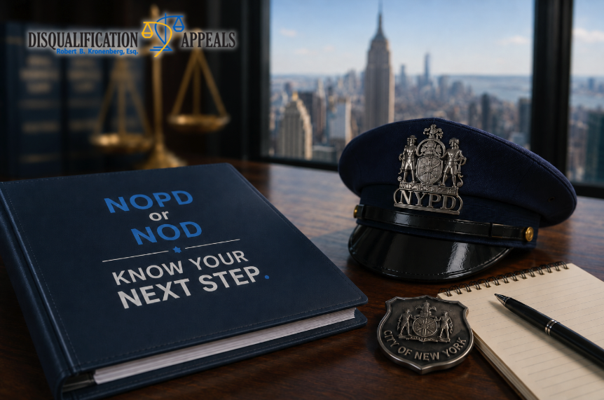 A book that says NOPD or BOD and Know Your Next Step on the cover with a police cap and badge to the side.