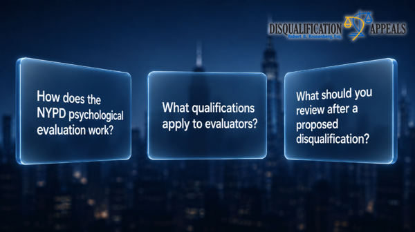 Questions about NYPD psychological evaluations float over the city of New York.